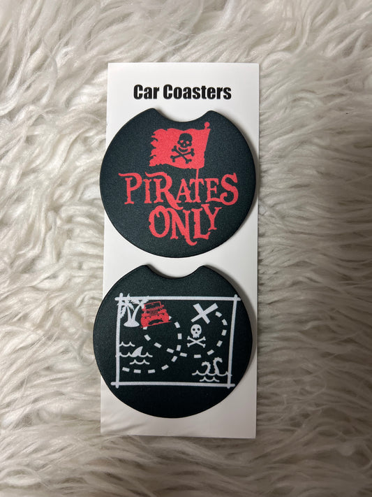 car coasters pink pirates