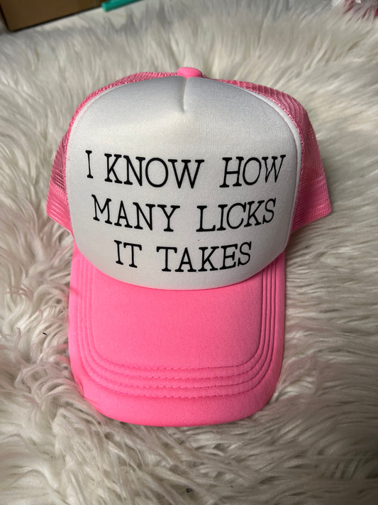 New hat pink I know how many licks  it takes ￼