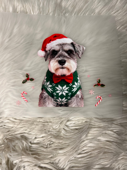 New DTF Christmas schnauzer