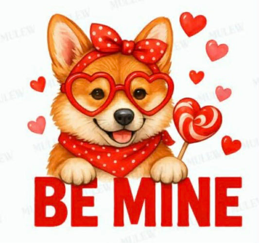 New DTF  Valentine’s Day corgi