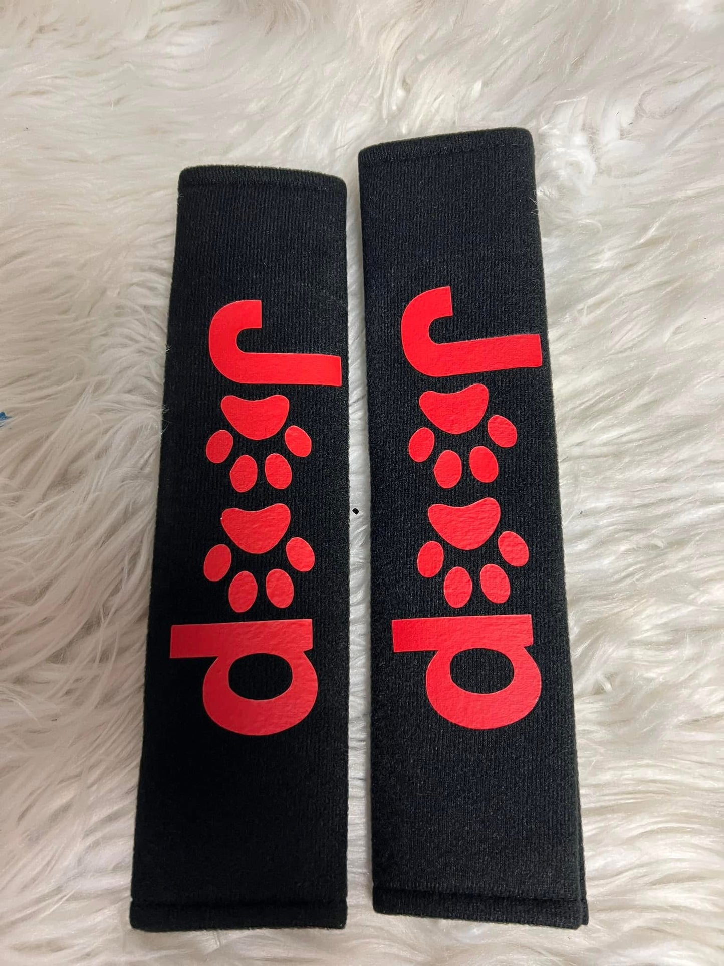 New seatbelt covers red