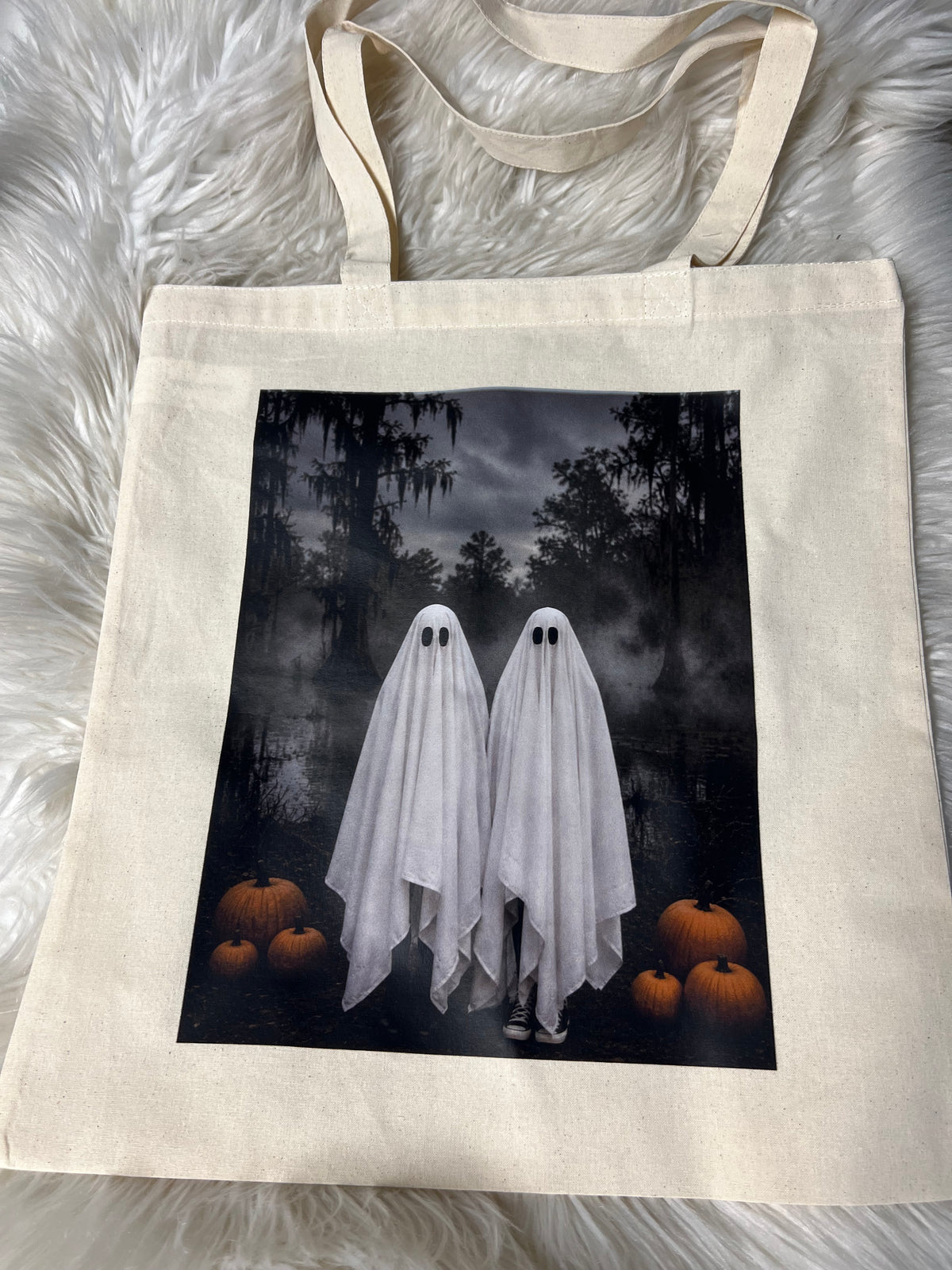 15'' X 16'' Natural Cotton Tote trick-or-treat bag ￼