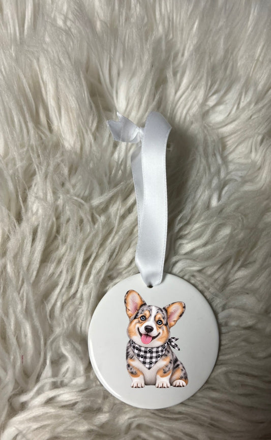 New Christmas ceramic ornament corgi