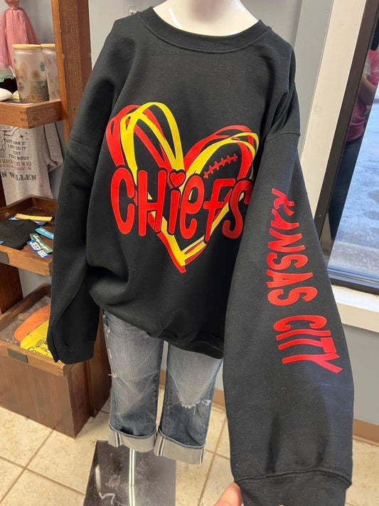 new unisex crewneck sweatshirt kc football