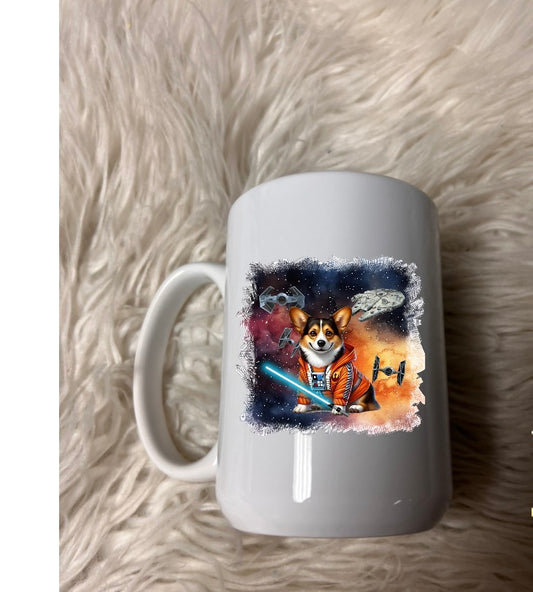 Corgi 15 ounce ceramic mug