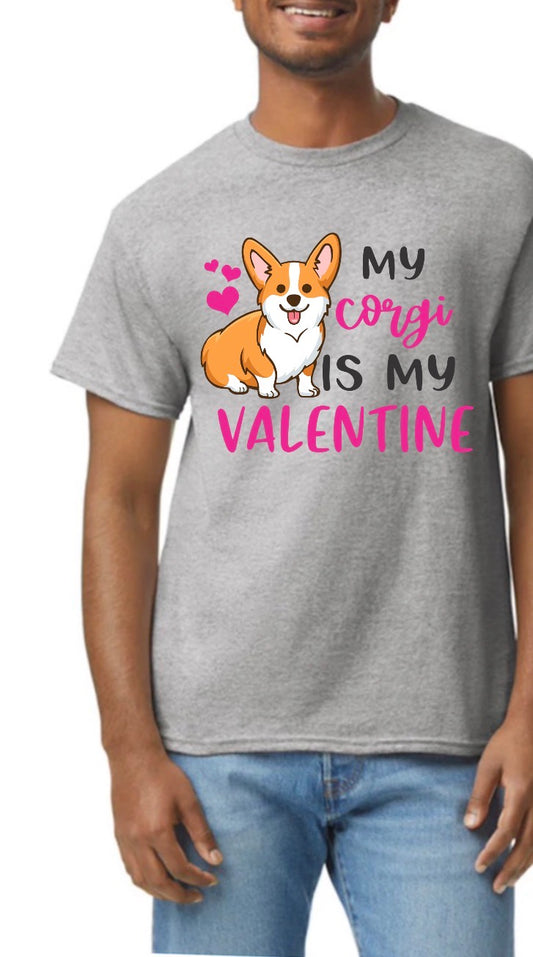 New unisex pink  corgi valentines