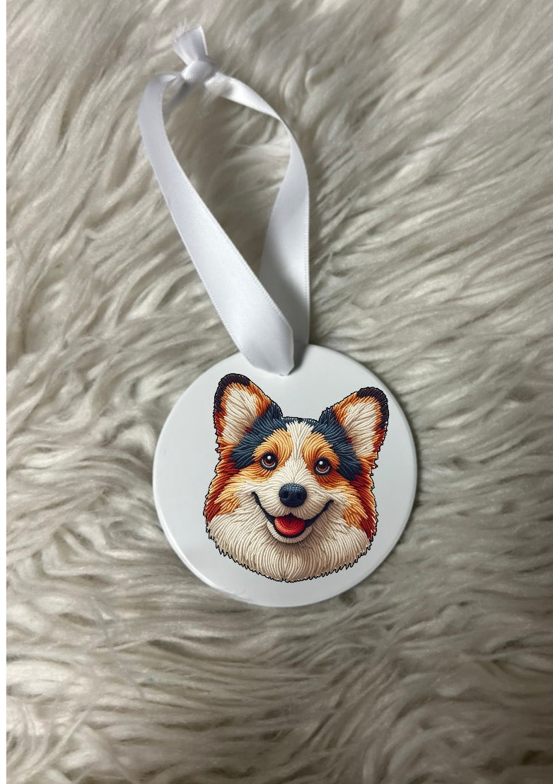 Corgi New Christmas ceramic ornament