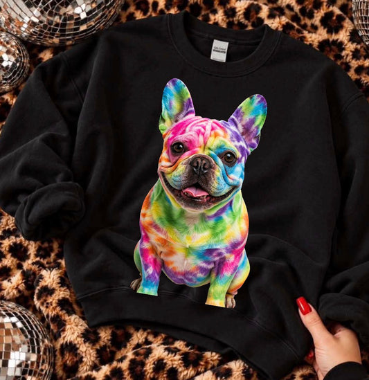 unisex top tie-dye dog