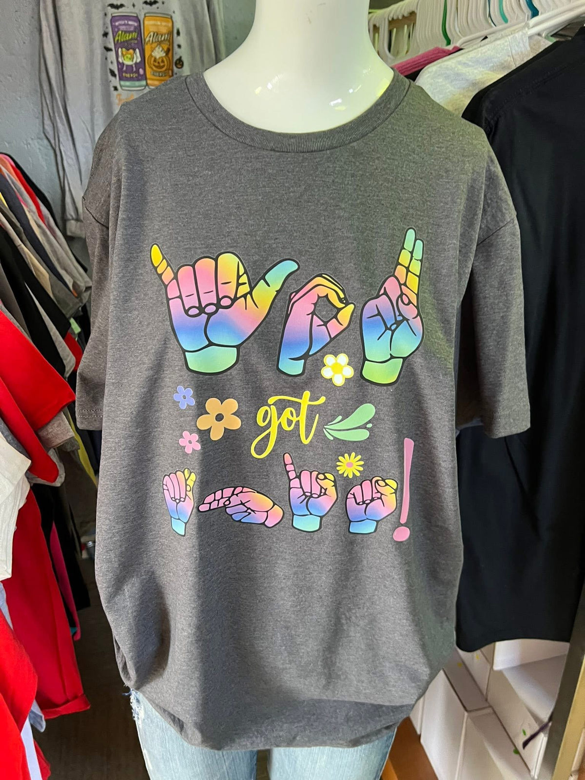 unisex top sign language ￼