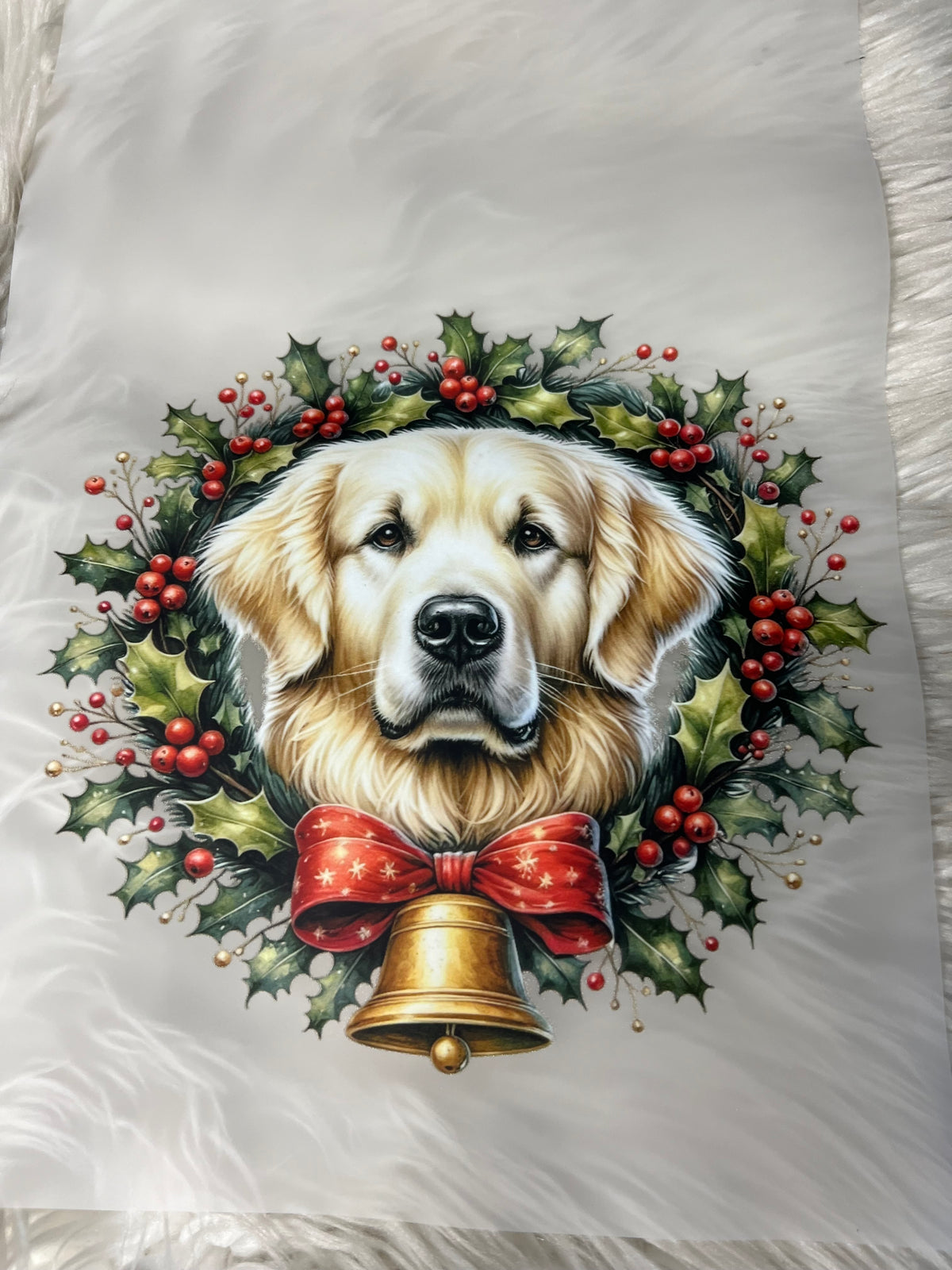 New DTF Christmas golden retriever￼
