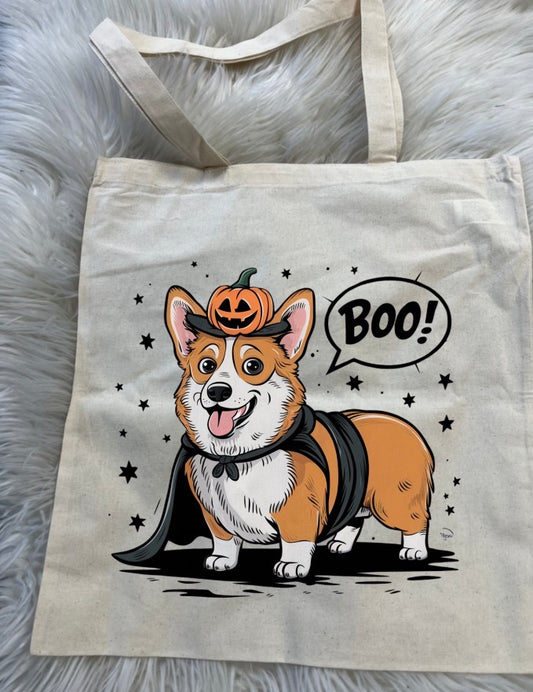15'' X 16'' Natural Cotton Tote trick-or-treat bag