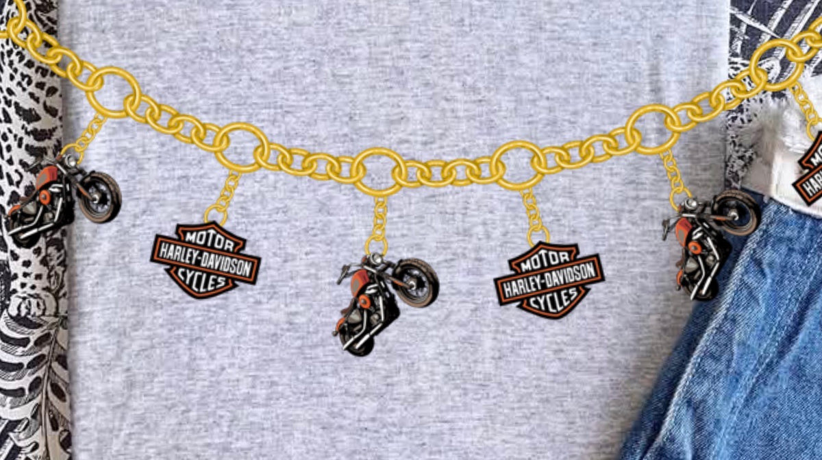 unisex top charm necklace bike ash gray