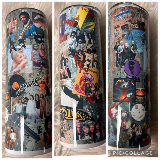 20 ounce metal Tumblr rock and roll