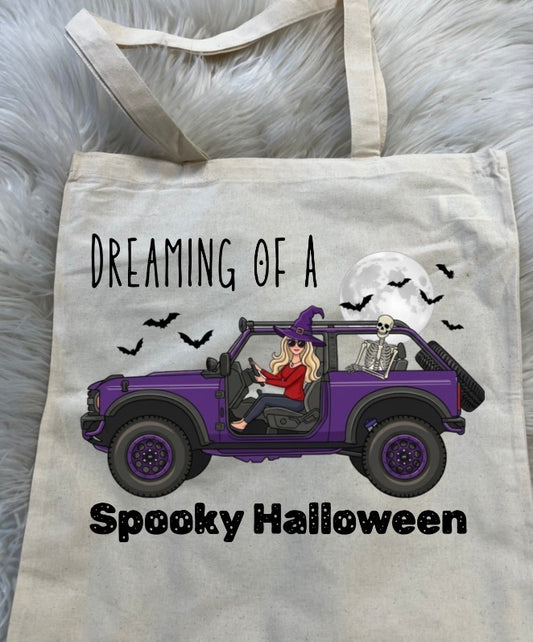 15'' X 16'' Natural Cotton Tote trick-or-treat bag