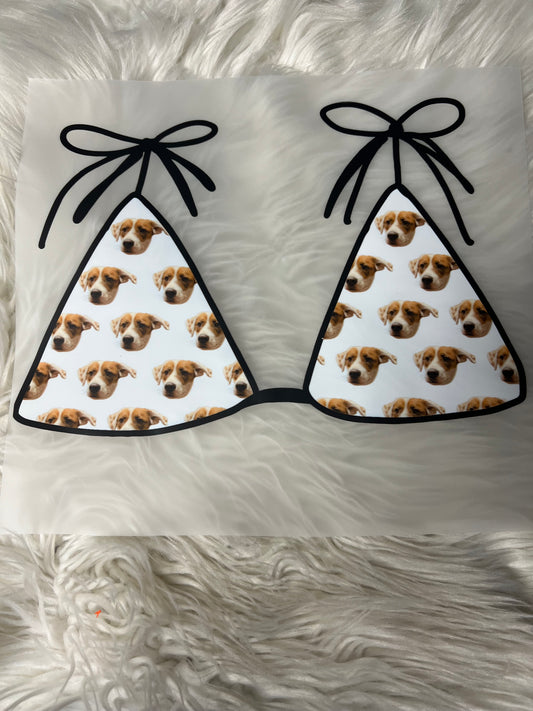 New  DTF bikini top cute dog