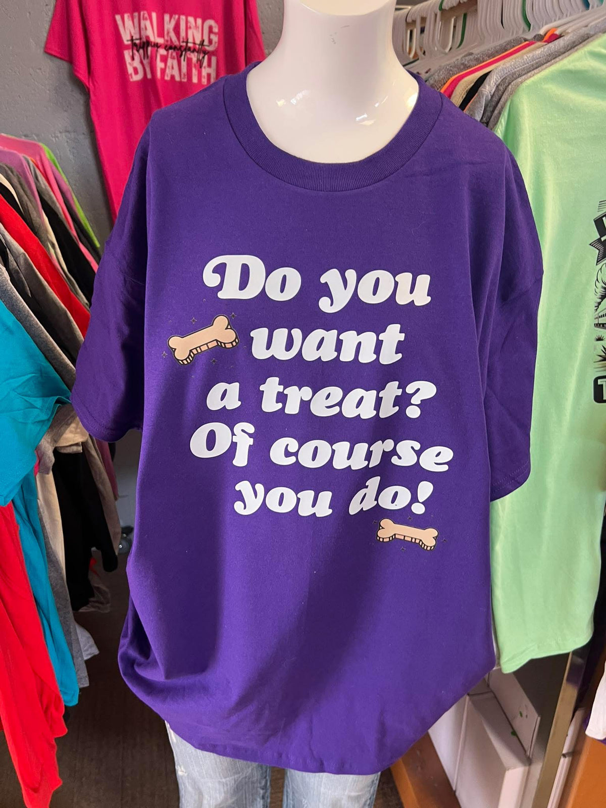 purple New unisex dogs do you want a treat of course you do ￼