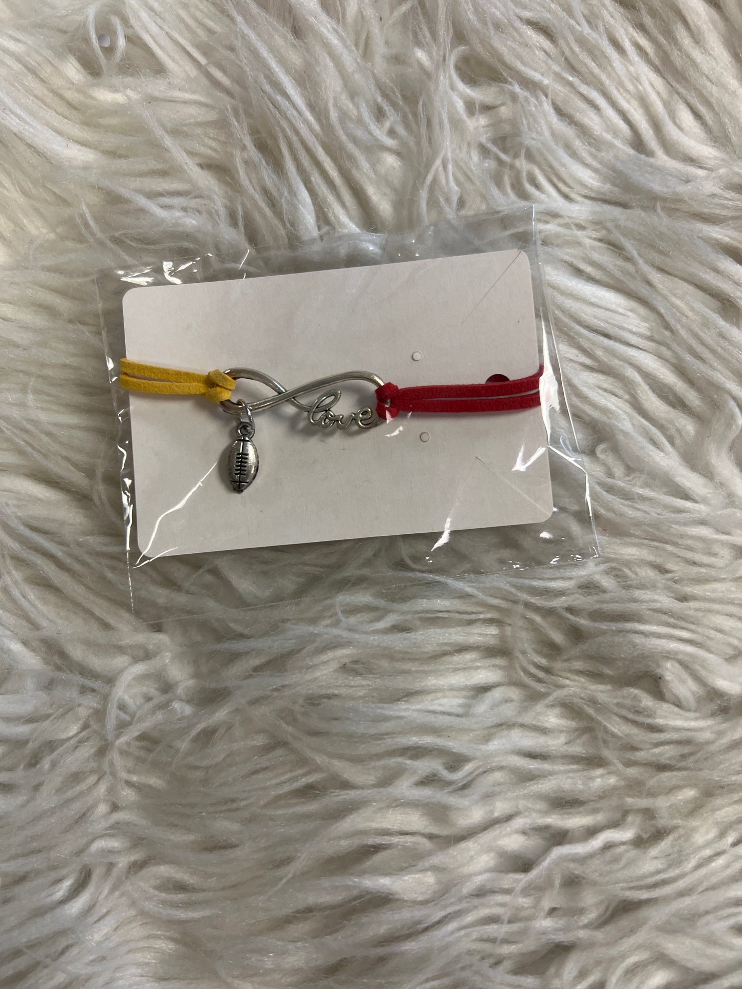 new bracelet red and yellow football charm