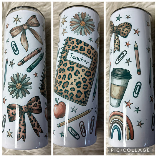 20 ounce metal Tumblr teacher