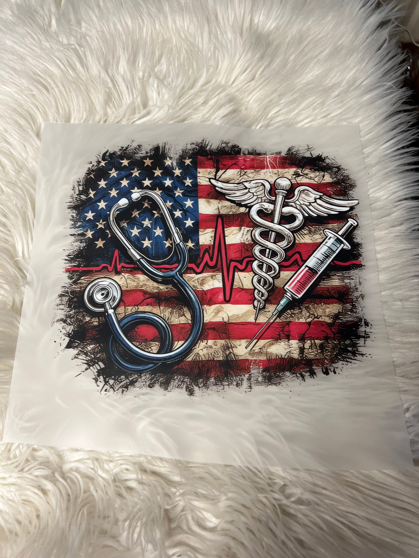 New DTF USA patriotic nurse
