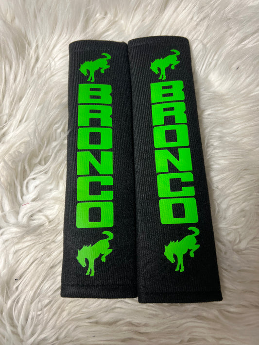 New seatbelt covers lime green