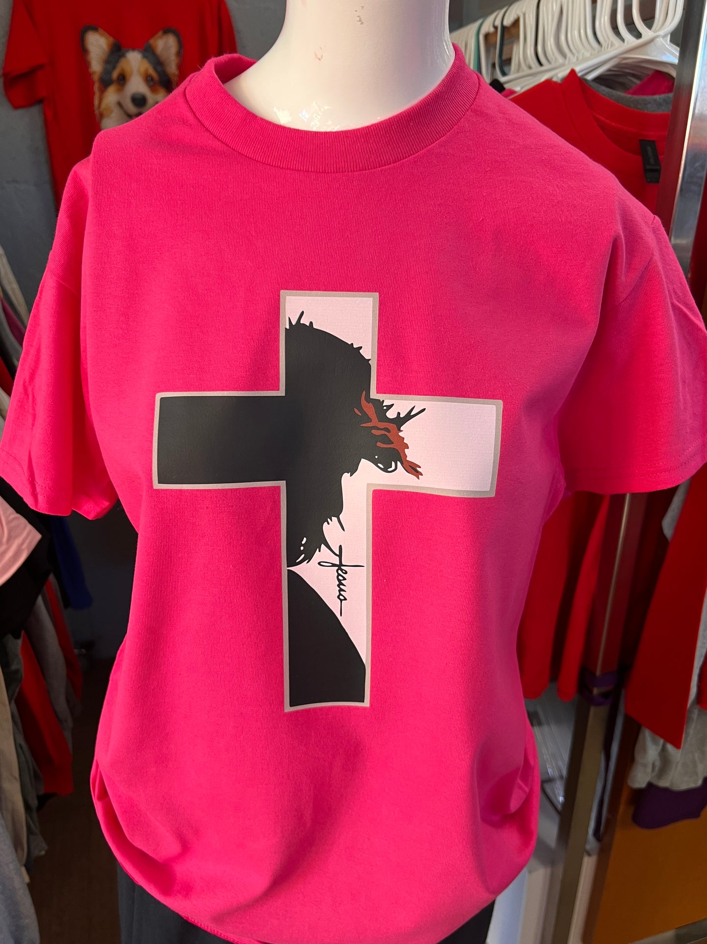 New unisex pink cross god