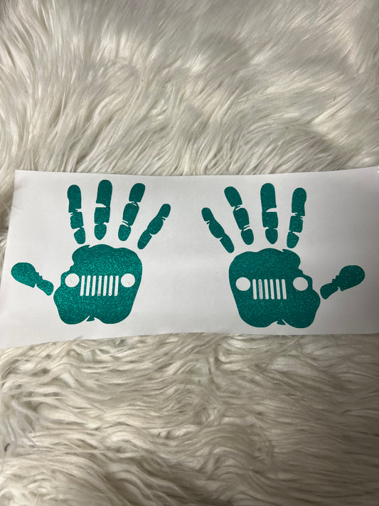 Vehicle wave car decals teal  glitter