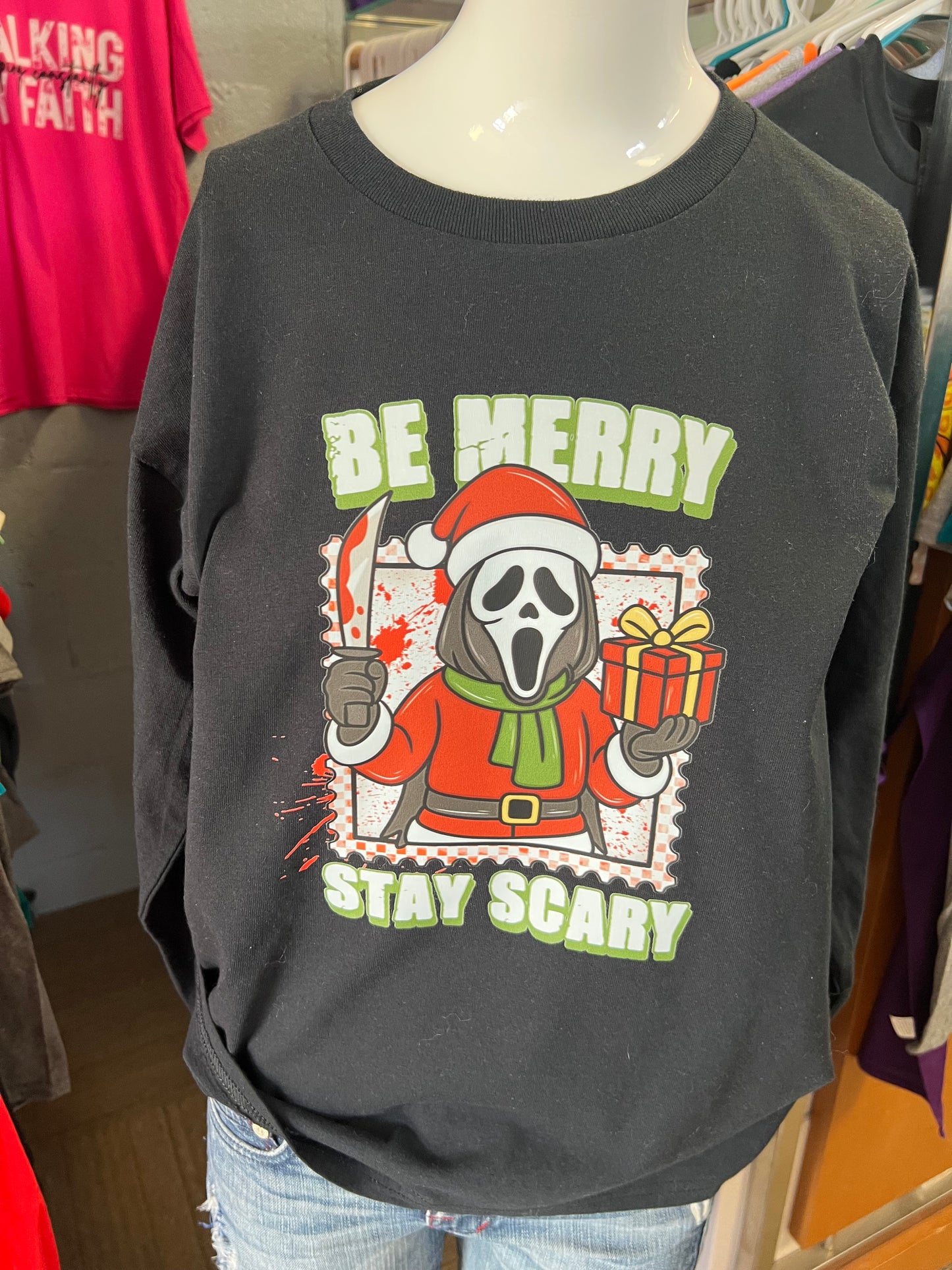 New  unisex T-shirt Christmas horror scary ￼