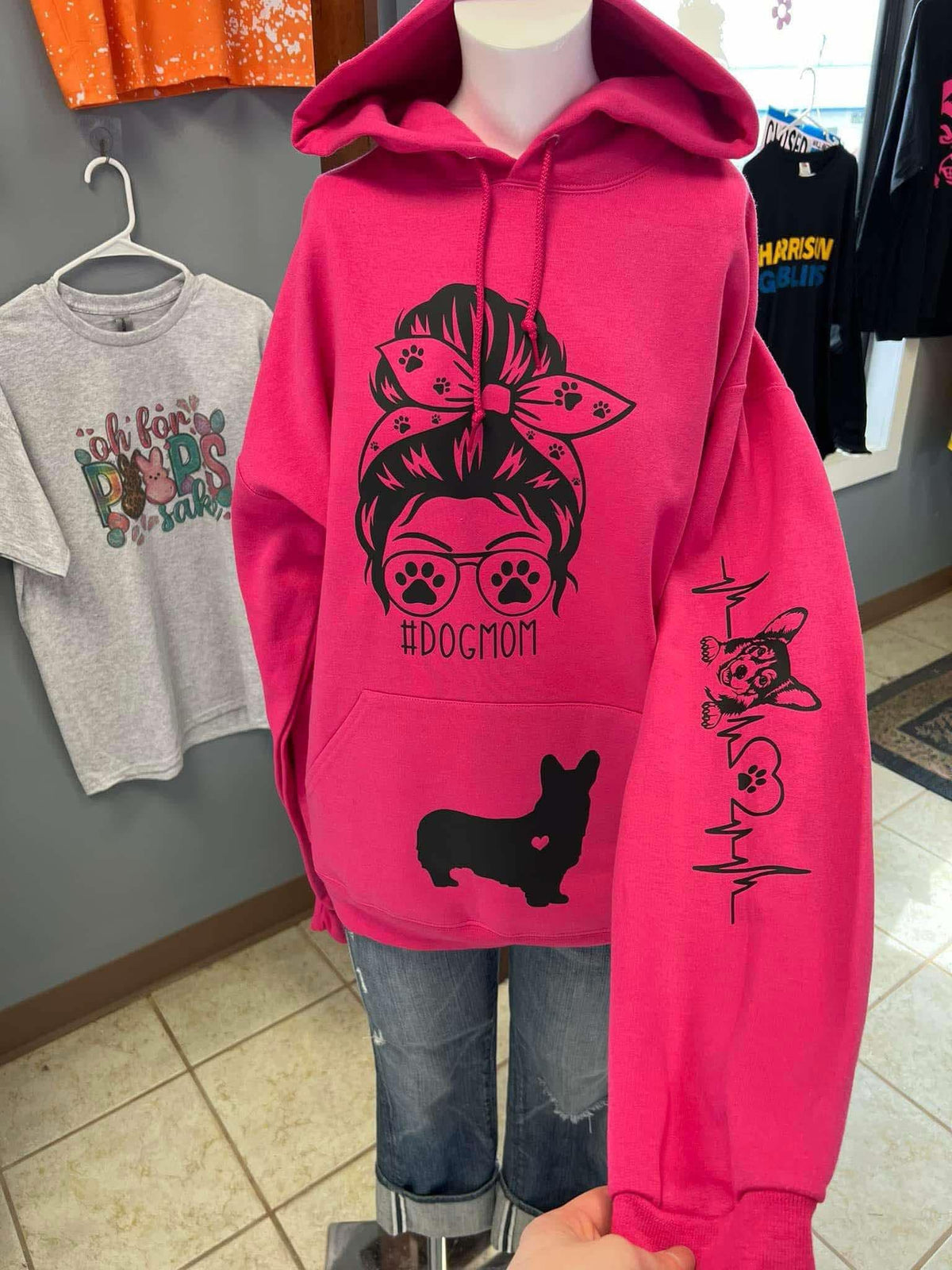 New unisex hot pink corgi