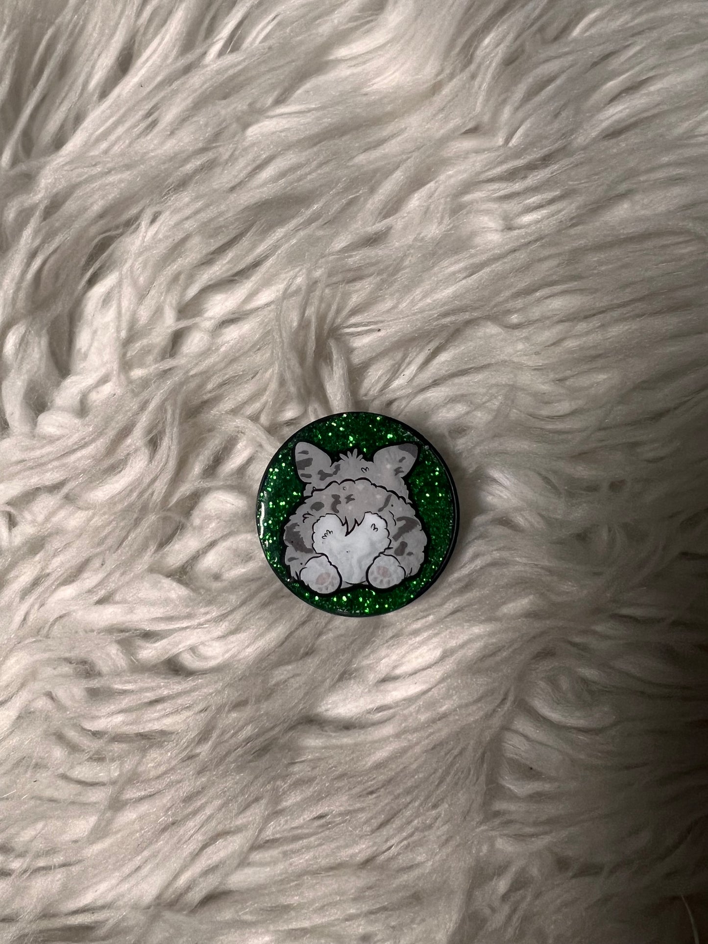 Resin covered pop socket green corgi