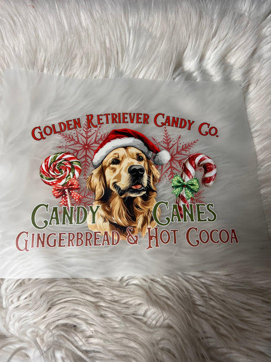New DTF Christmas golden retriever
