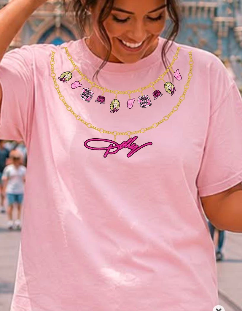 light pink unisex top charm necklace