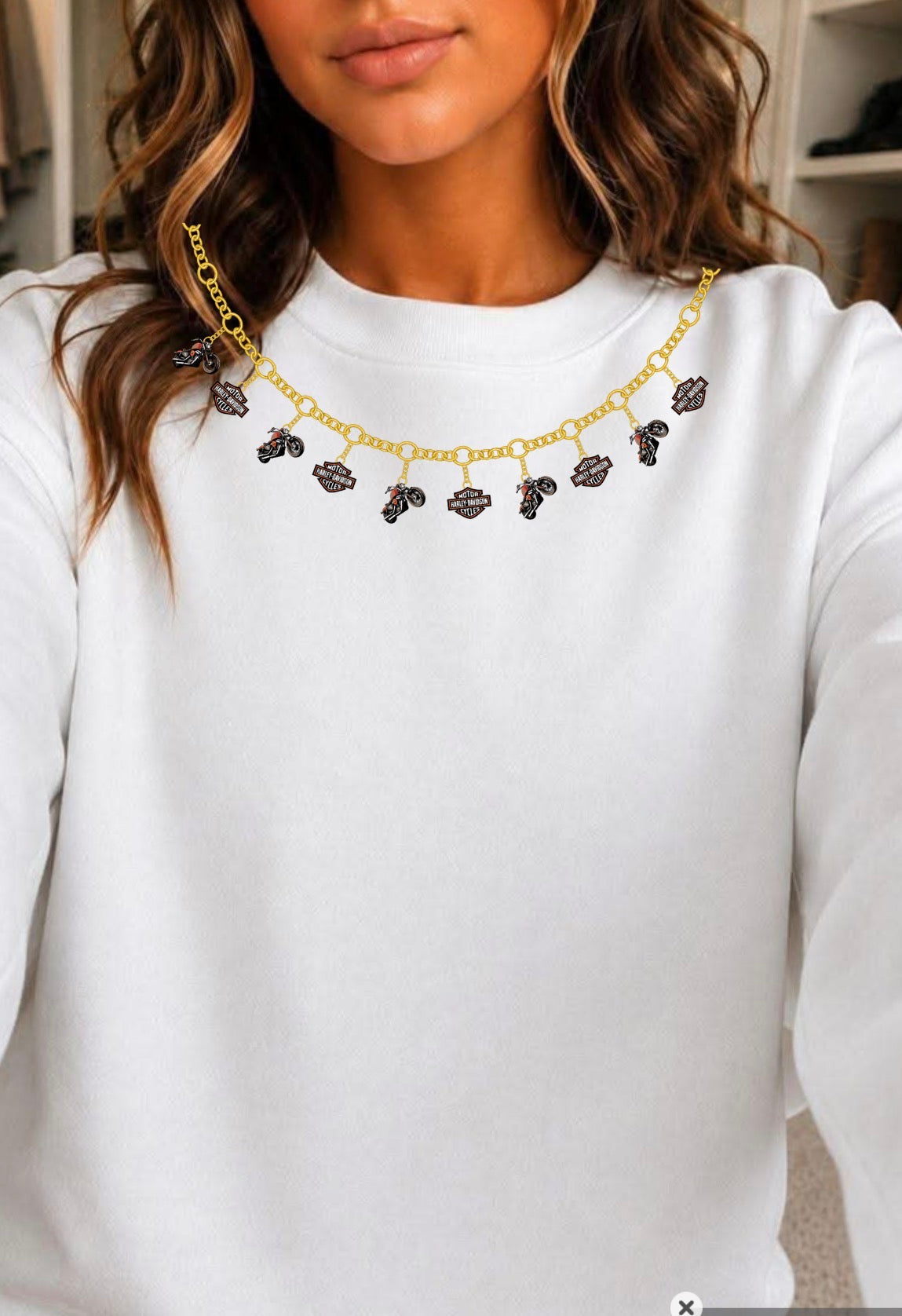 unisex top charm necklace bike