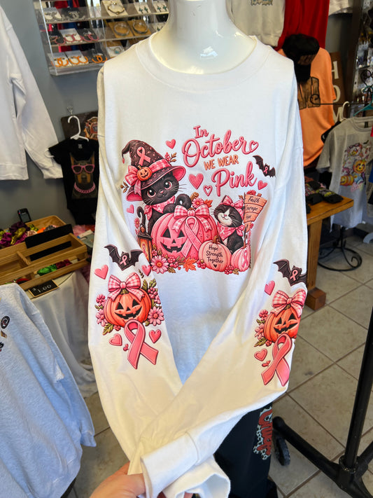 unisex top in October we were pink