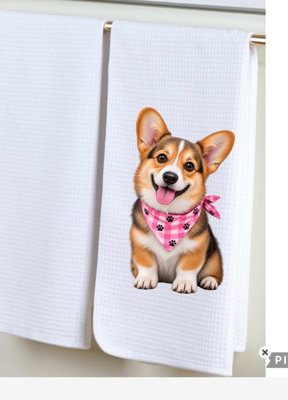 Decorative hand towel corgi
