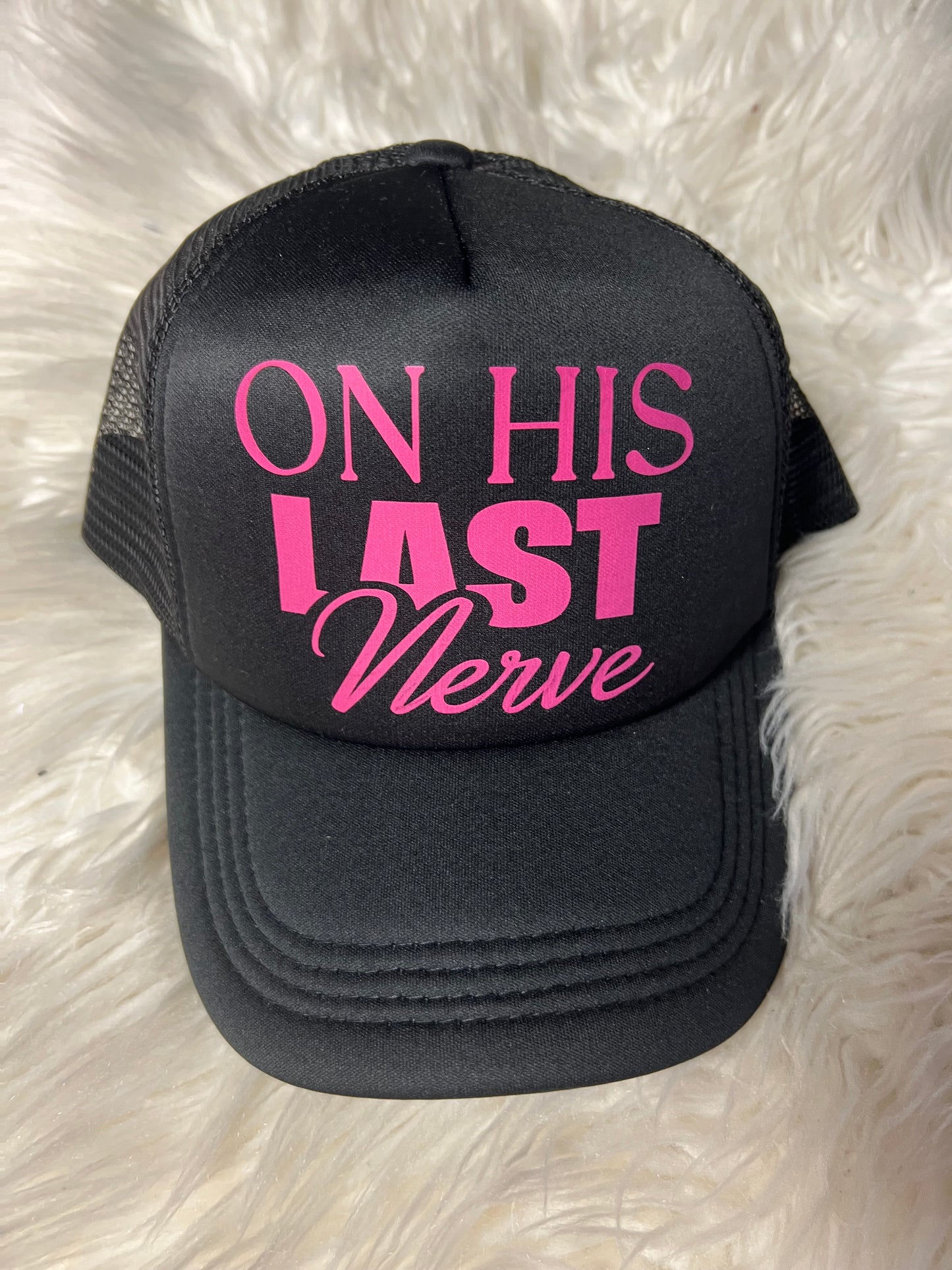 New hat black with pink on top on his last nerve ￼