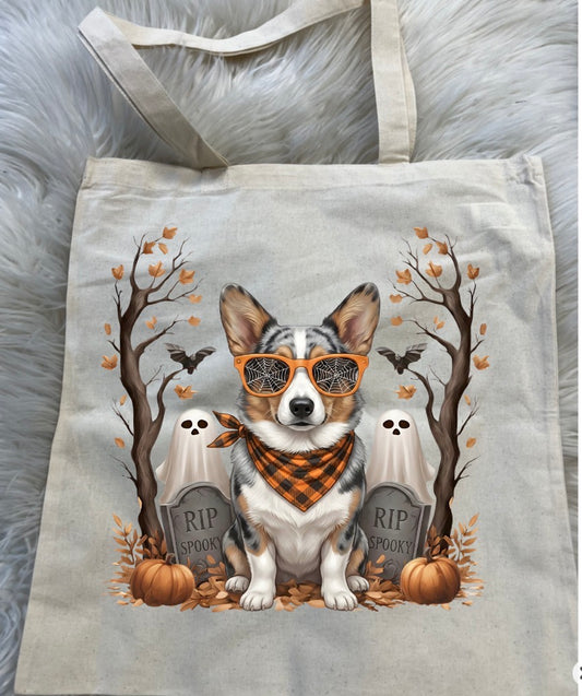15'' X 16'' Natural Cotton Tote trick-or-treat bag
