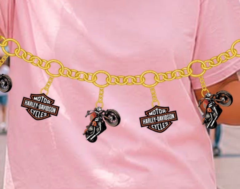 light pink unisex top charm necklace bike