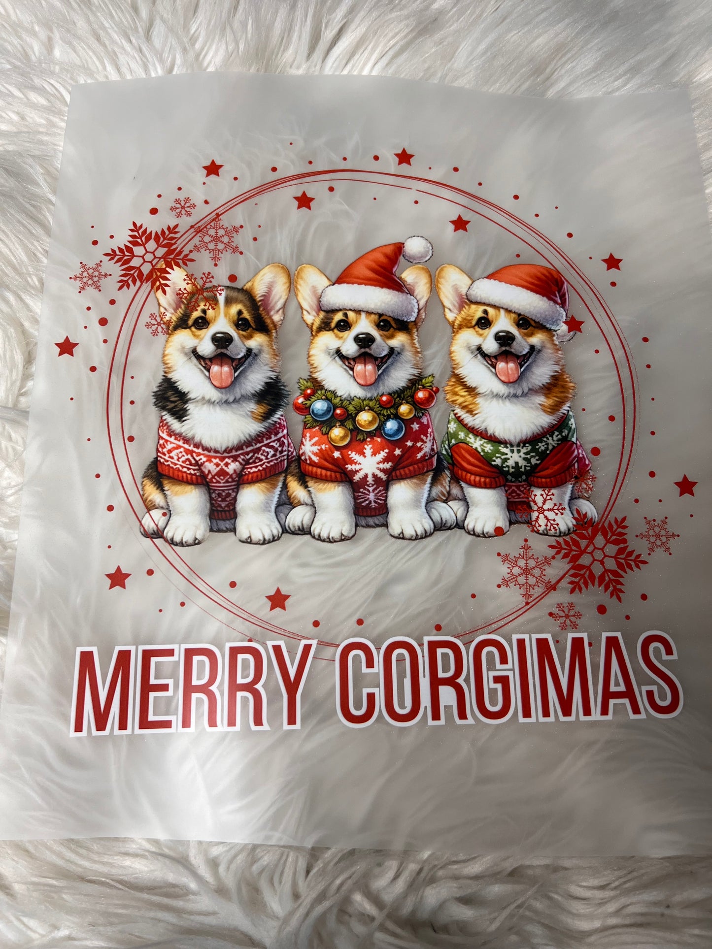 New DTF Christmas corgi