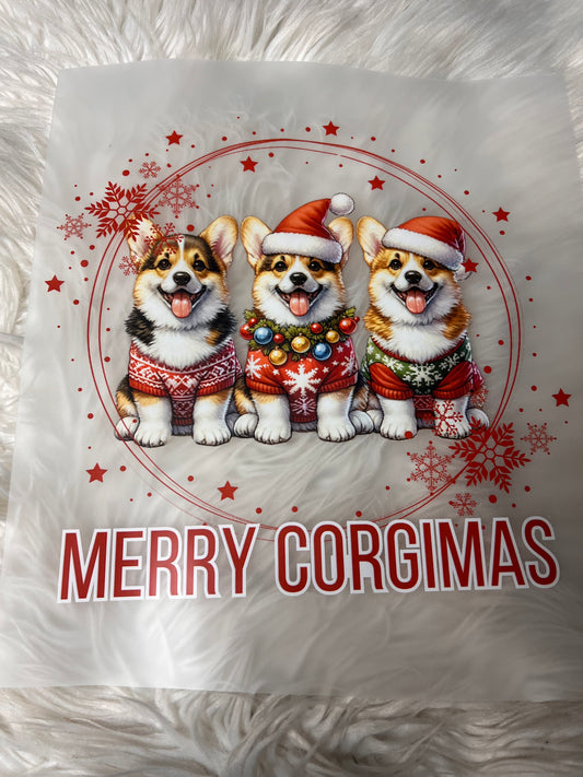 New DTF Christmas corgi