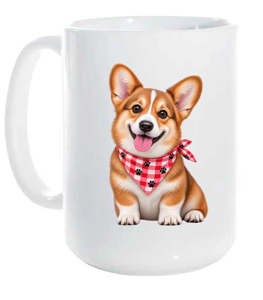 15 ounce ceramic mug corgi