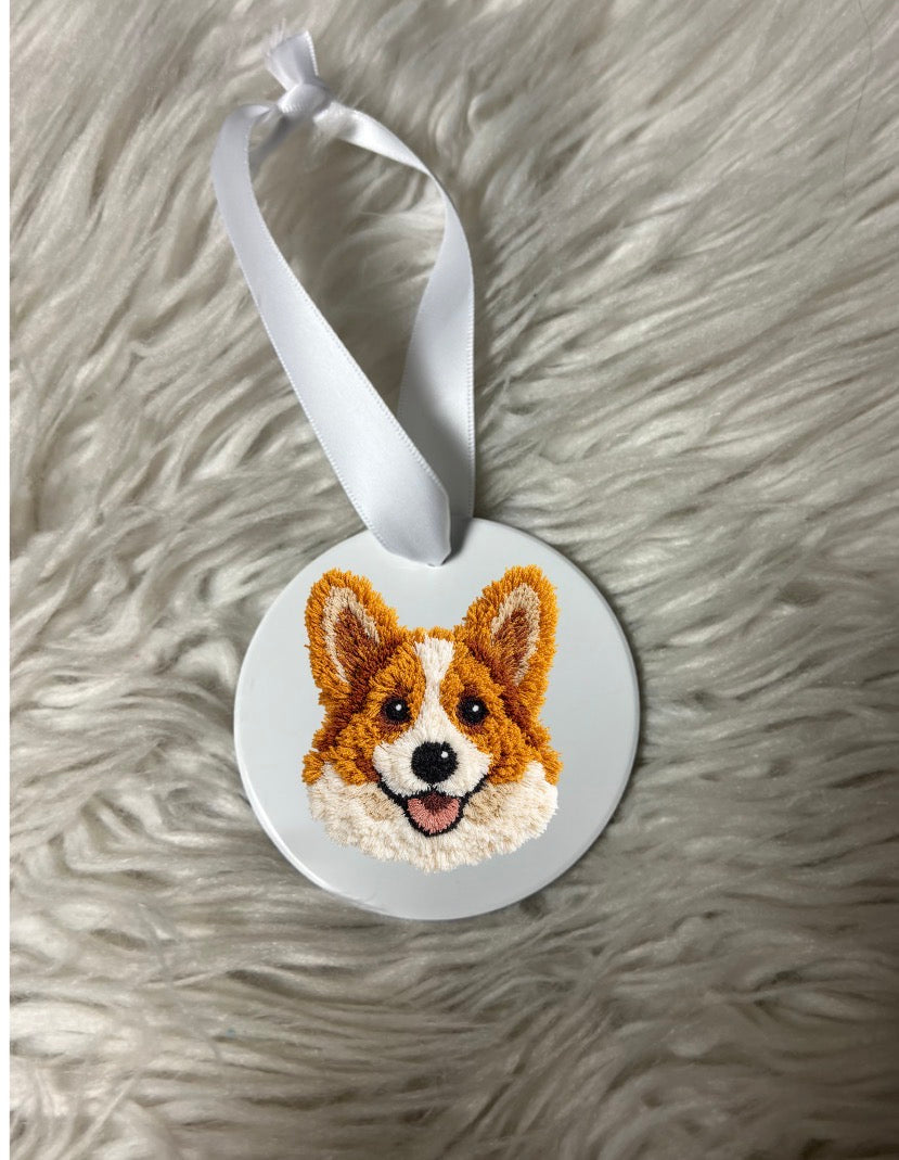 Corgi New Christmas ceramic ornament