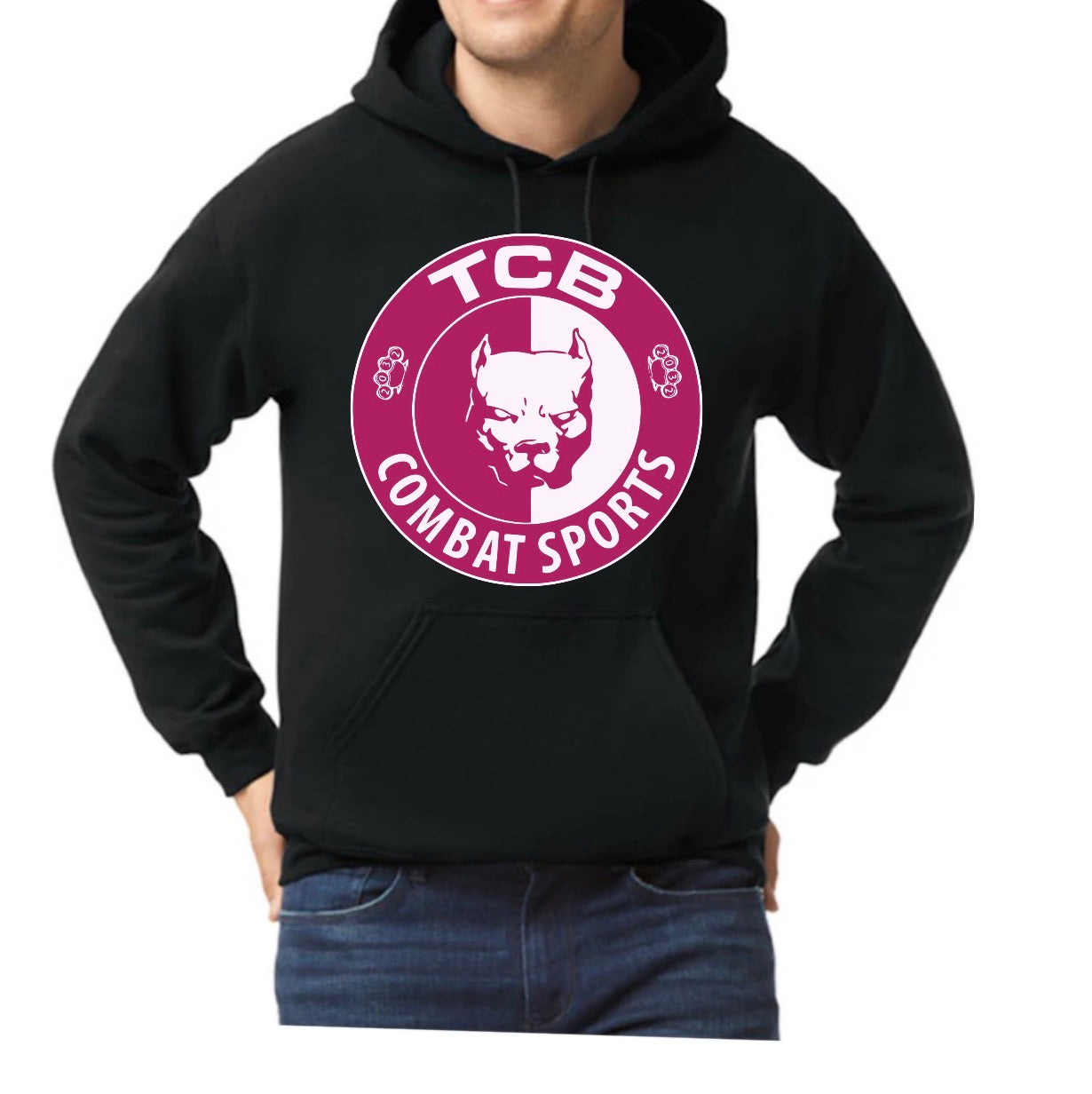 Pink TCB unisex Gilden adult hoodie