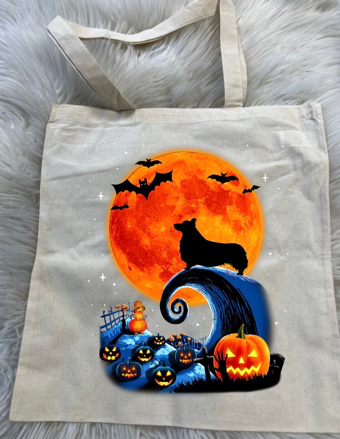 15'' X 16'' Natural Cotton Tote trick-or-treat bag