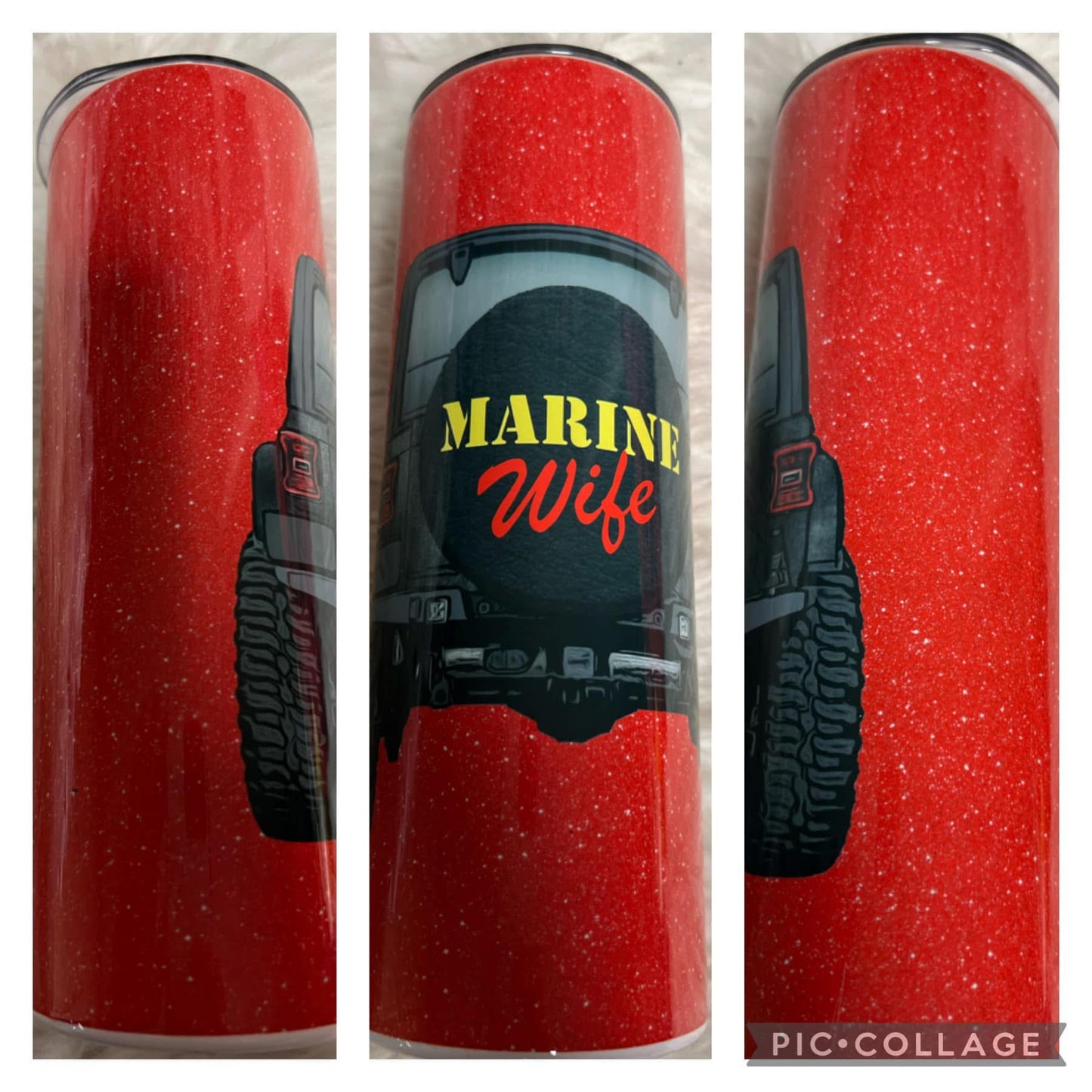 20 ounce metal Tumblr marine wife ￼