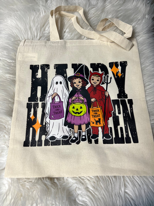 15'' X 16'' Natural Cotton Tote trick-or-treat bag ￼