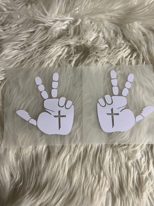 Vehicle wave car decals Jesus cross