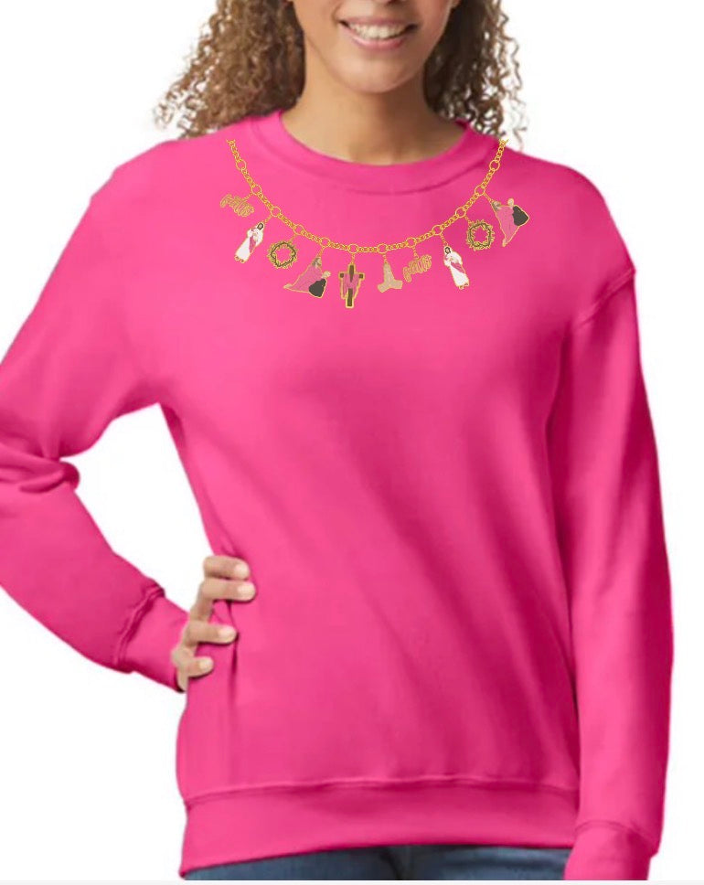 New unisex hot pink unisex top charm necklace faith