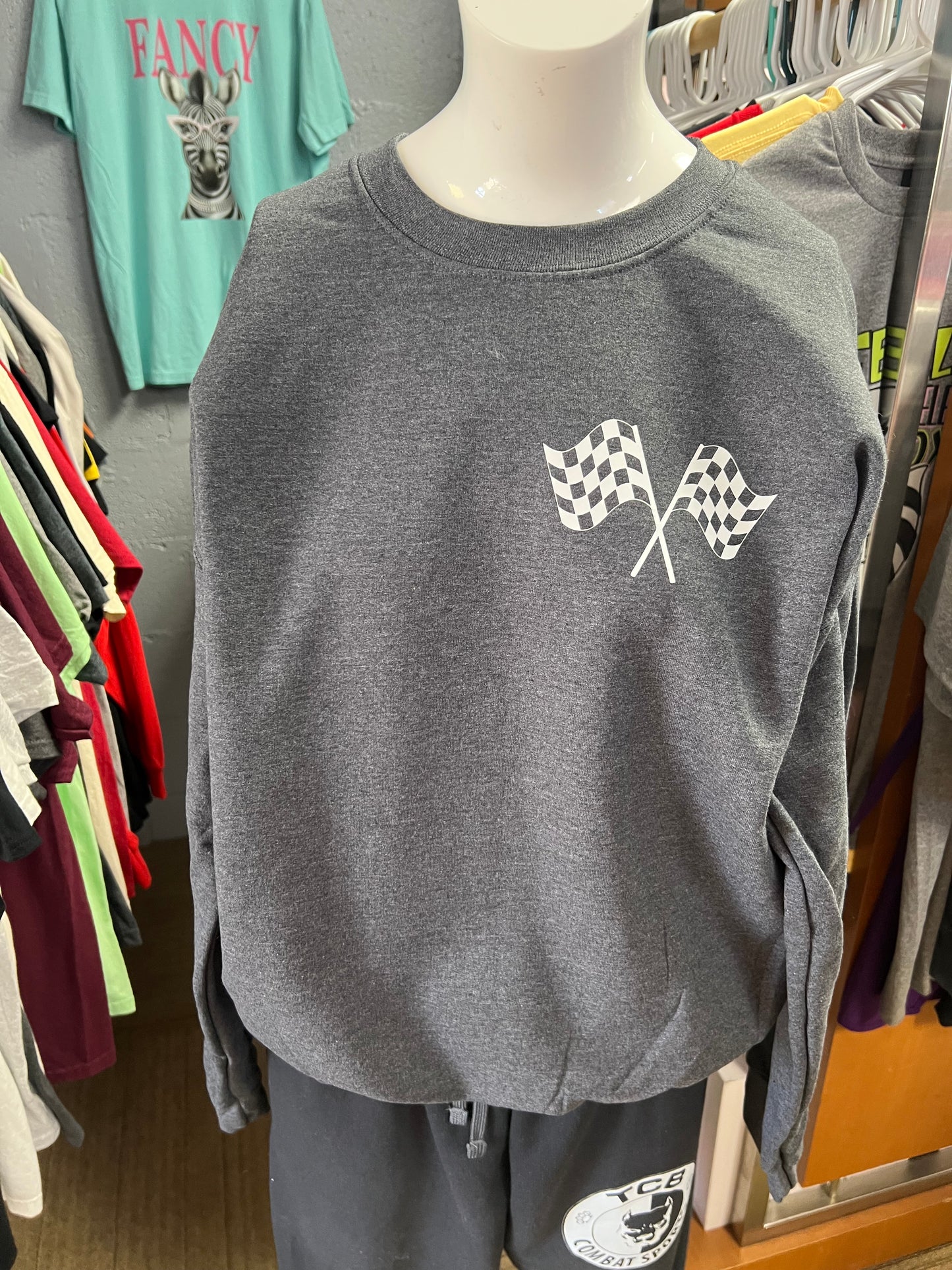 New unisex Dark Heather top dibs on the driver ￼