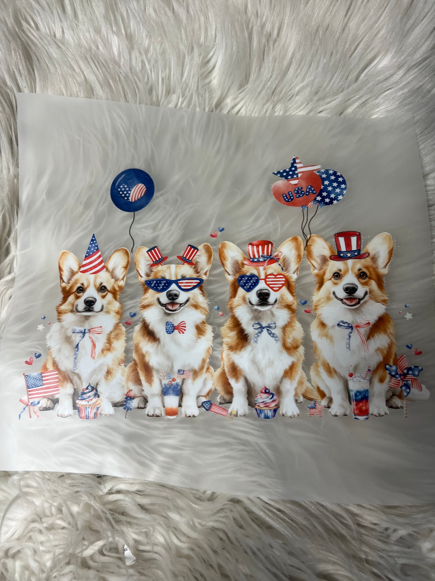 New DTF happy corgi July