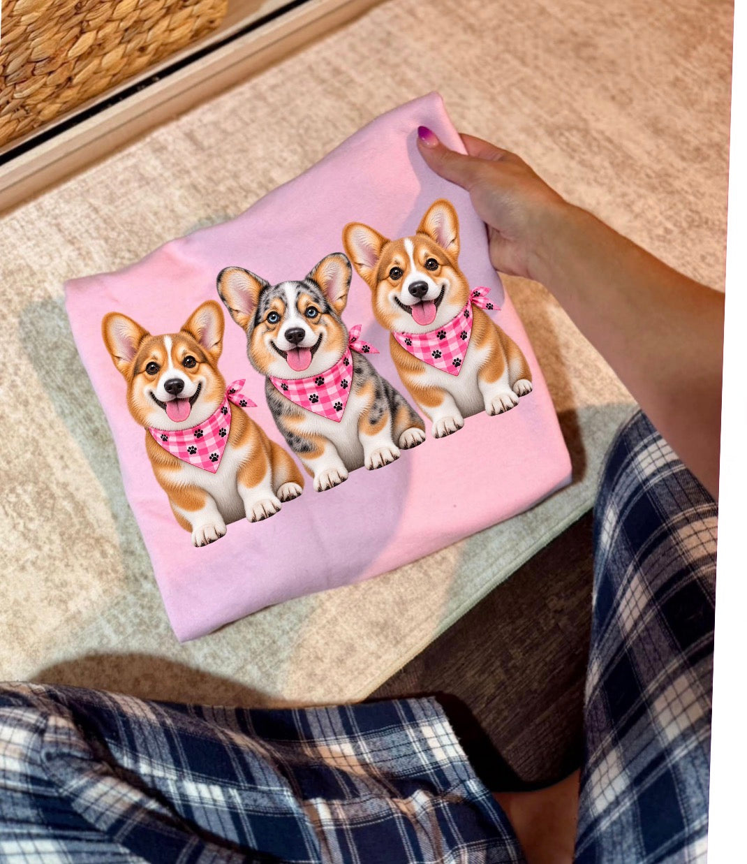 New unisex light pink corgi